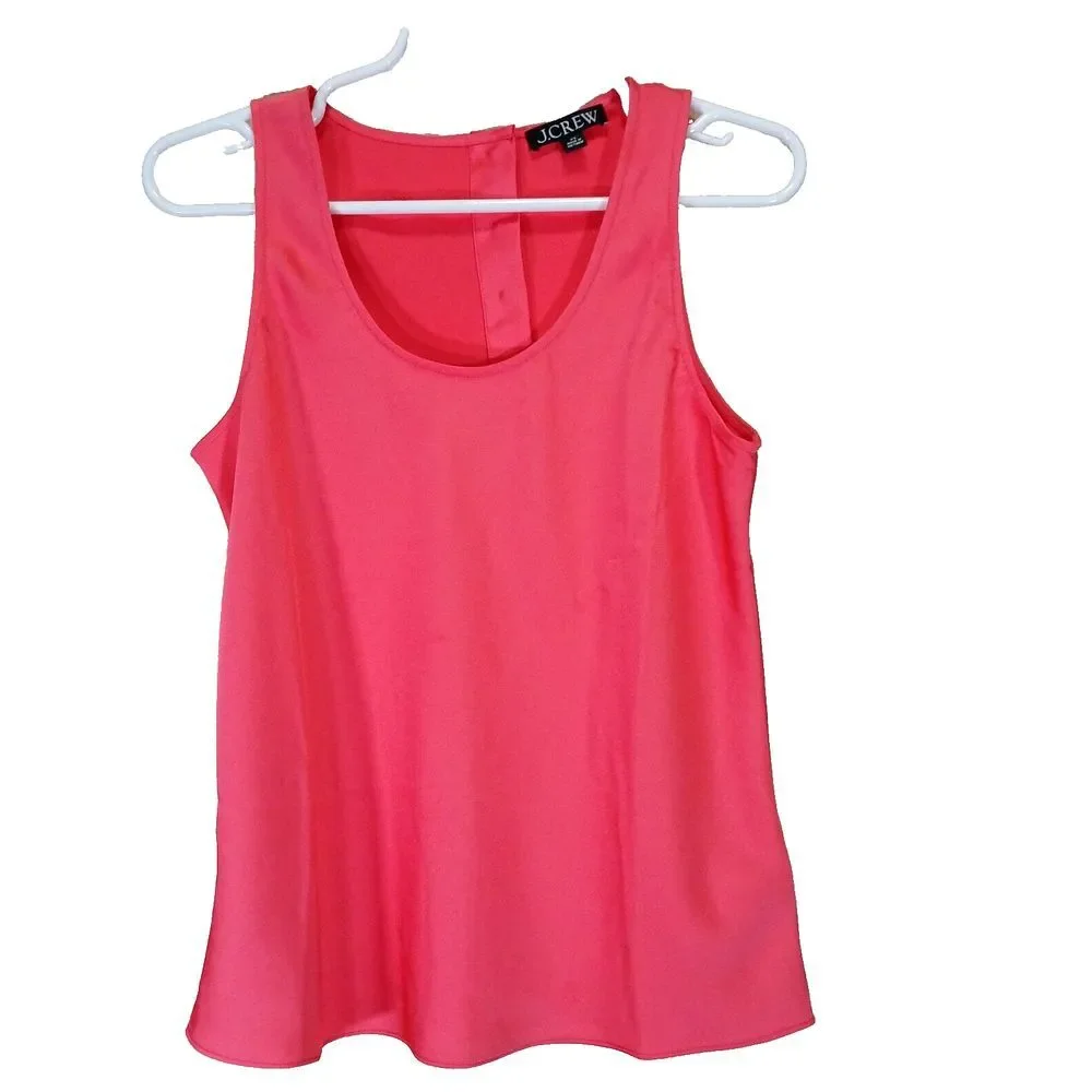 J Crew‎ Women's Coral Sleeveless With Buttons In The Back Top Medium Size XS